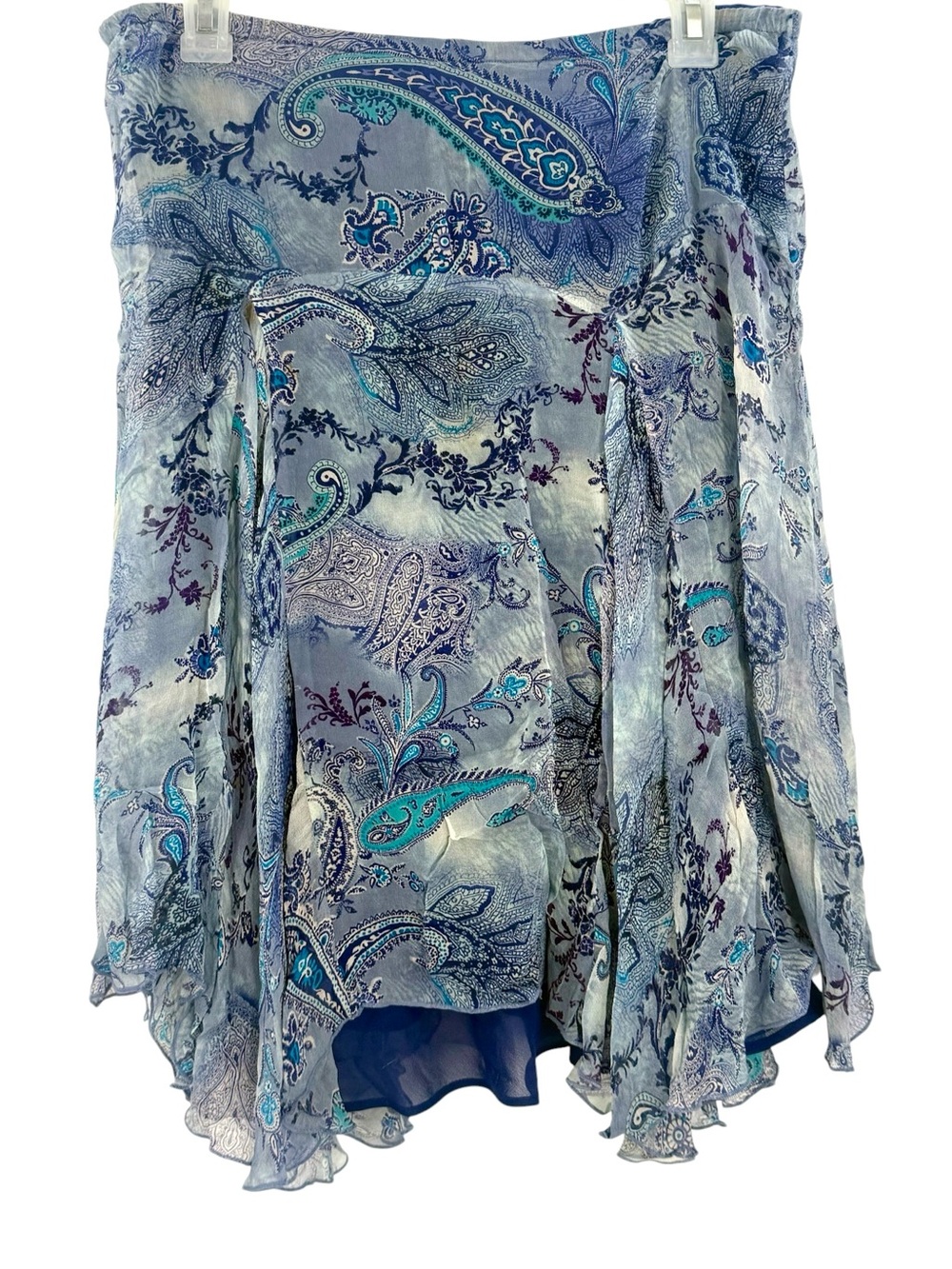 Y2K New York City Design Co Size 16 Silk Paisley Handkerchief Midi Skirt